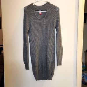 Grey sheath sweater dress